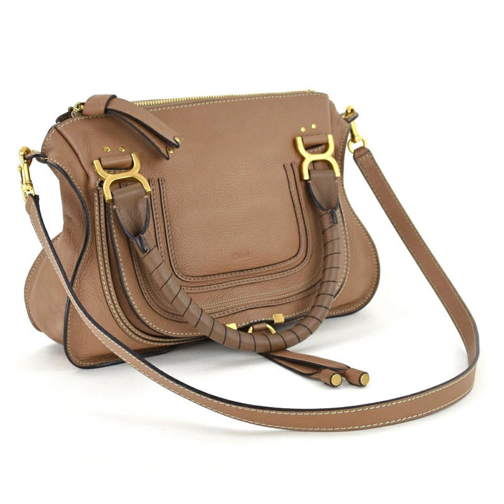 Chloe Marcie One shoulder Nuts bag handbag leather Black